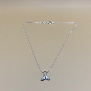 925 Silver Whale Tail Pendant Necklace